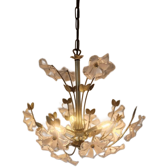 Vintage Acrylic Bloemen Kroonluchter Jaren 70 1