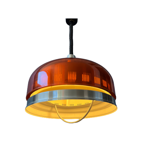 Oranje Transparante Space Age Ufo-Hanglamp