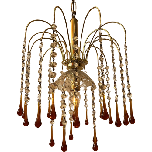 Murano Smoked Kroonluchter Bruine Pegels Hanglamp