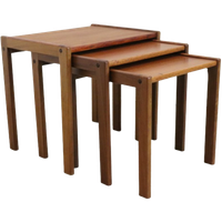 Set Of 3 Nesting Tables 'frankenau' Bijzettafel Tafeltjes Vintage