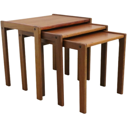 Set Of 3 Nesting Tables 'frankenau' Bijzettafel Tafeltjes Vintage 1