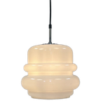 Vintage Melkglazen Hanglamp, Hustadt Leuchten 1970's thumbnail 1