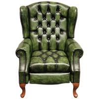 Chesterfield Lazychester Relax Fauteuil – Antiek Groen, Leer