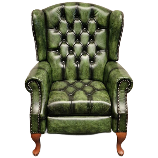 Chesterfield Lazychester Relax Fauteuil – Antiek Groen, Leer 1