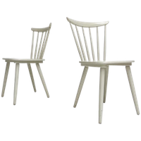 Set Witte Vintage Spijltjesstoelen, 1970’S