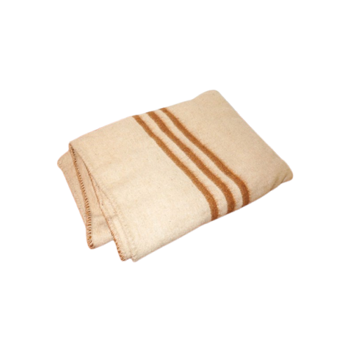 Sober Brown Stripe Wool Blanket * Vintage 60S * Twin Size * Wool * 160 X 205 Cm