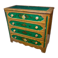 Handbeschilderde Volkskunst Ladekast/Commode – Circa 1900