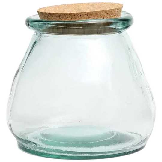Bazar Bizar | De Belly Glazen Pot - Blauw - L 1