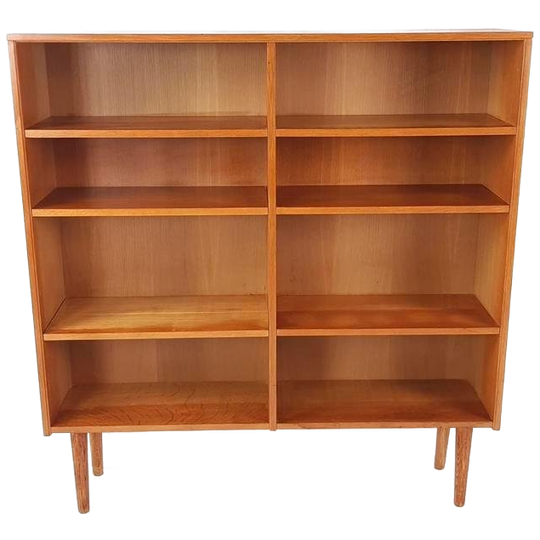 Vintage Eiken Fineer Deense Boekenkast | Schappen 1