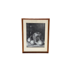 Vintage Ingelijst Tekening Chinese Gemberpot Met Uien - Art Deco thumbnail 1