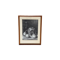 Vintage Ingelijst Tekening Chinese Gemberpot Met Uien - Art Deco
