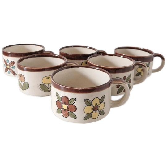 6 Vintage Soepmokken Kommen Jaren 70 Retro Servies 1