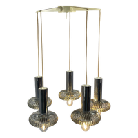 Honsel (Germany) - Chandelier With 5 Chromed Pendants - Including Ceiling Mount- Hanging Pendant