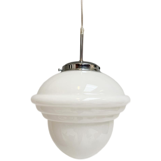 Opaalglazen Plafondlamp Met Kabel Uit De 1960’s 1