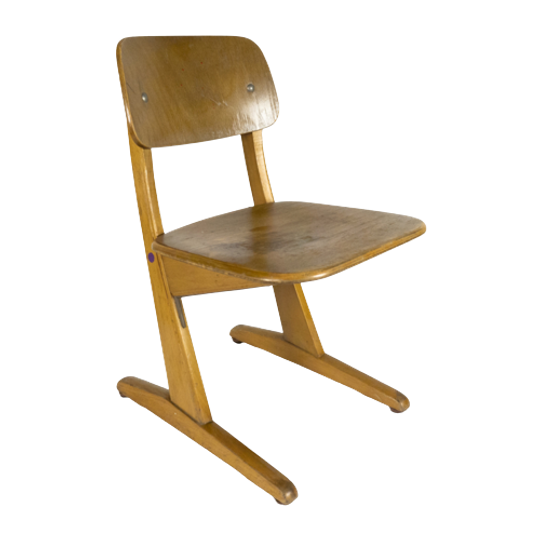 Casala - Kinderstoeltje - Schoolstoeltje - Beuken - Plywood - Vintage - 60's 1
