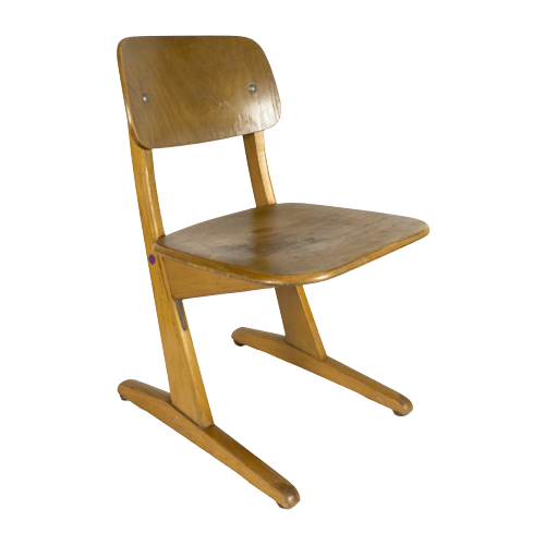 Casala - Kinderstoeltje - Schoolstoeltje - Beuken - Plywood - Vintage - 60'S