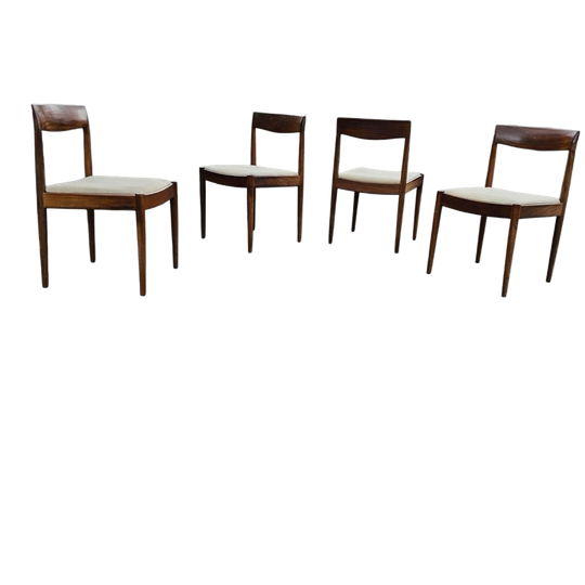 4 X Scandinavian Teak Dining Chairs / 1970s 1