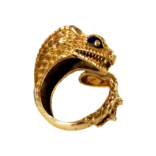 Vintage Goud & Emaille - Slang - Ring - 18K