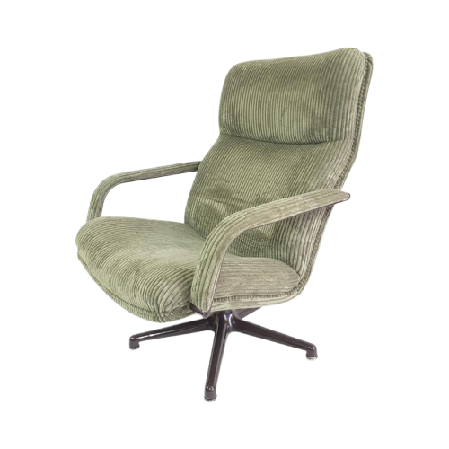 Artifort Draaifauteuil Groene Rib F171 | Geoffrey Harcourt