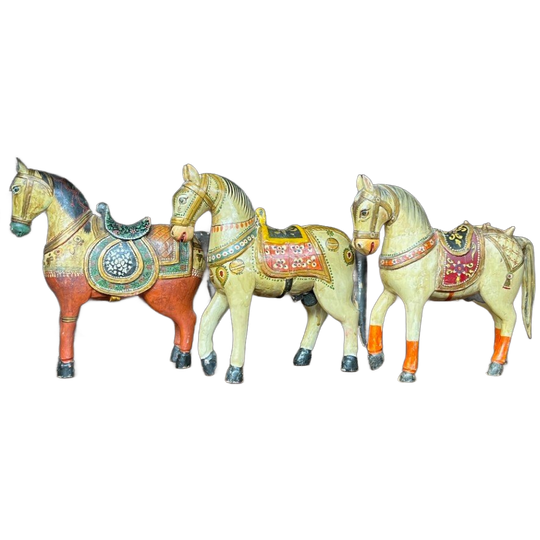 Houten Decoratieve Paarden. 1