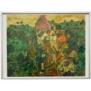 Egon Schiele Print Van Schilderij Landscape At Krumau