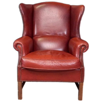 Grote Schapenleren Vintage Engelse Oorfauteuil
