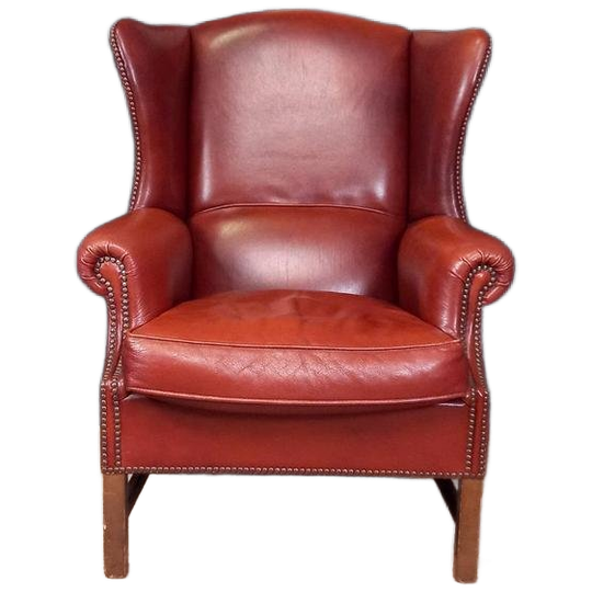 Grote Schapenleren Vintage Engelse Oorfauteuil 1