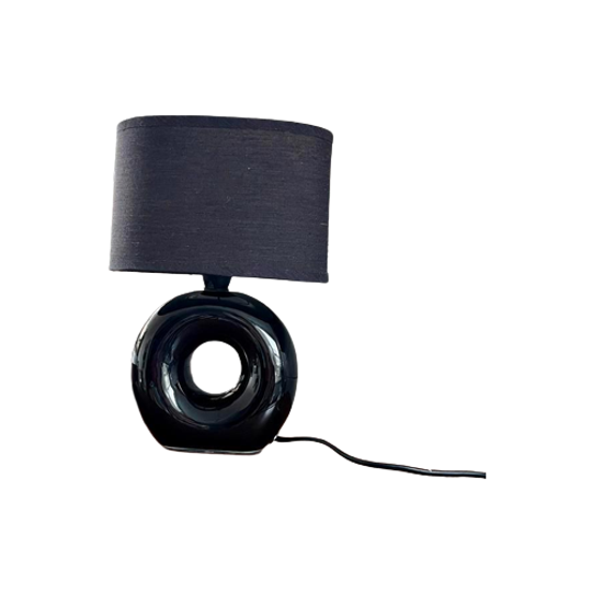 Vintage Tafellamp Zwart Rond Modern Donut Lamp Bureaulamp 1