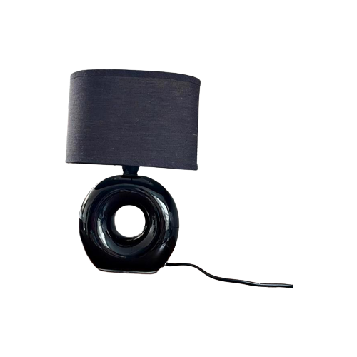 Vintage Tafellamp Zwart Rond Modern Donut Lamp Bureaulamp
