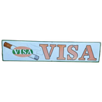 Groot Vintage Emaille Bord Met Reclame Voor Visa-Sigaretten. thumbnail 1