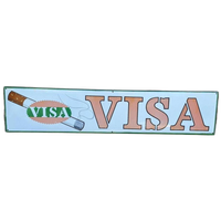 Groot Vintage Emaille Bord Met Reclame Voor Visa-Sigaretten.