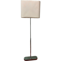 Vloerlamp Chroom Look Met Witte/Creme Lampenkap