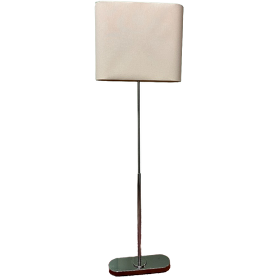 Vloerlamp Chroom Look Met Witte/creme Lampenkap 1