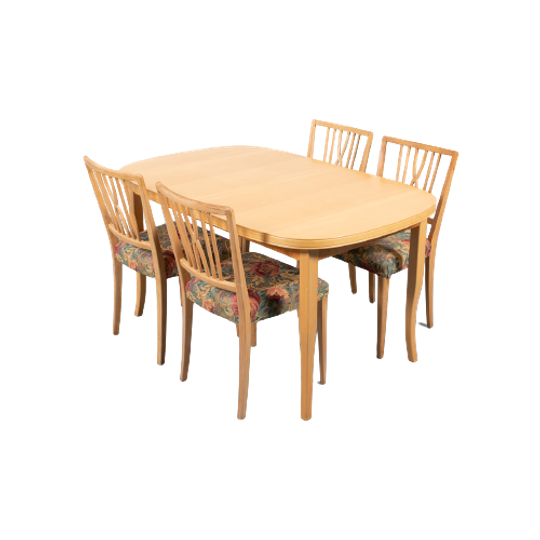 Vintage Swedish Dining Set / Eetkamerset / Eettafel / Eetkamerstoelen From 1970’s 1