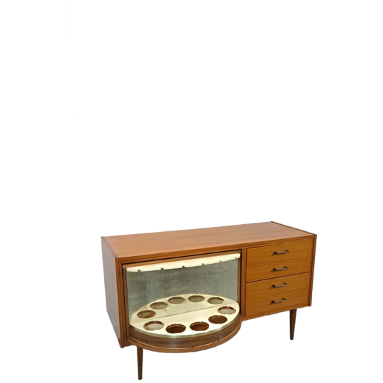 Fineer Dressoir Met Draaibare Bar En Lades, Barkast 1