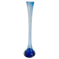 Vintage Hoge Glazen Vaas Blauw Glashuys Breda