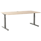 Gispen Tm Bureau, Eiken Blad, 180 X 90 Cm, Hoogte Instelbaar Onderstel thumbnail 1