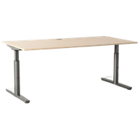 Gispen Tm Bureau, Eiken Blad, 180 X 90 Cm, Hoogte Instelbaar Onderstel