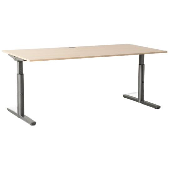 Gispen Tm Bureau, Eiken Blad, 180 X 90 Cm, Hoogte Instelbaar Onderstel 1