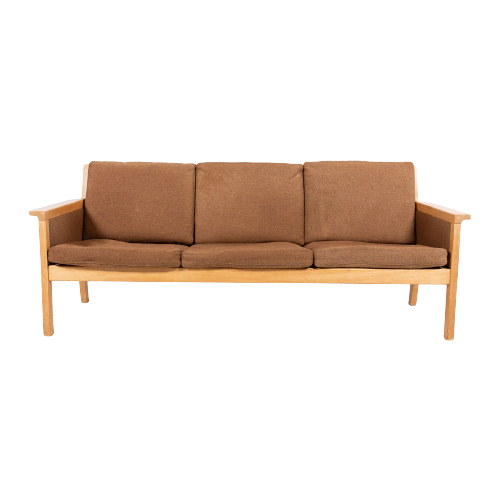 Mid-Century Hans Wegner Sofa / Bank /  3 Zitsbank Model Ge55 By Getama