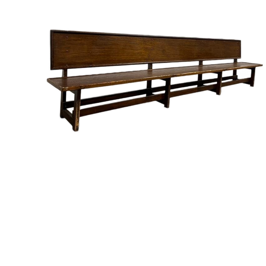 Vintage Xl Lage Houten Bank / Plantenbank / Kleuterbank 1