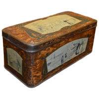 Vintage Blikken Doos Met Illustraties Jaren 1920-1930