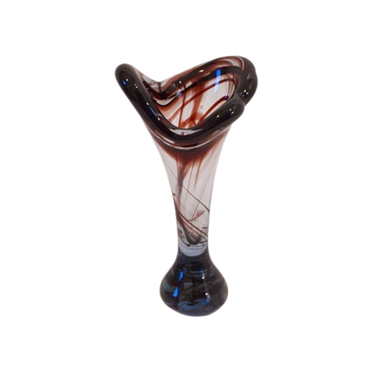 * Vintage Glazen Vaas Mondgeblazen Murano ? 1