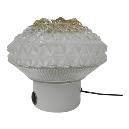 Vintage Plafondlamp Met Glazen Kap 1