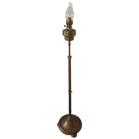 Antieke Koperen Petroleum Vloerlamp Brevete L&b 1883