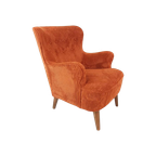 Vintage Artifort Theo Ruth Fauteuil Dames Steenrood Oranje thumbnail 1