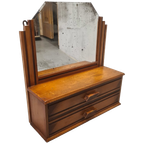 Frans Art Deco Hangkastje Met Spiegel thumbnail 1