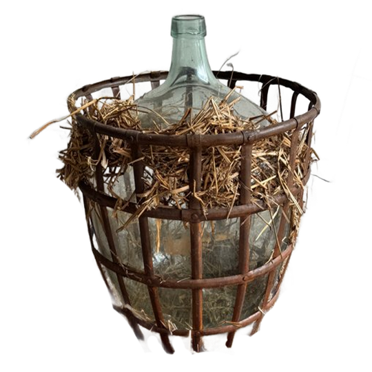 Antique Demijohn In Metal Basket (4pcs Available) 1