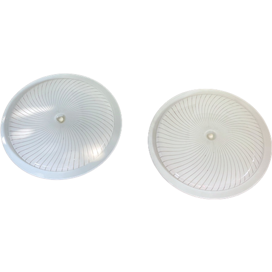 Xxl Vintage Plafondlamp Met Gestreepte Persplex Kap 1
