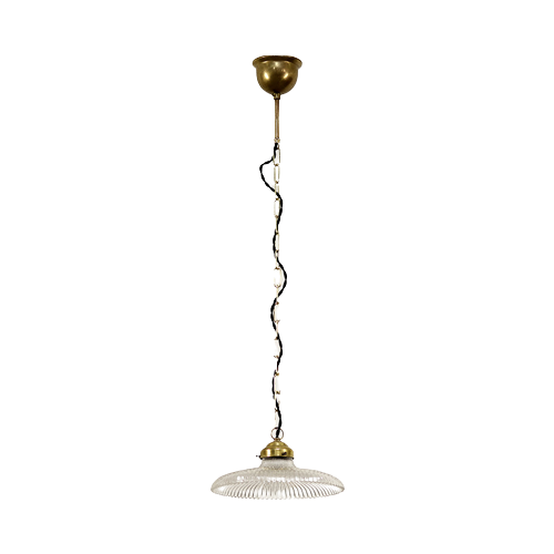 Antieke Art Deco Holophane Hanglamp